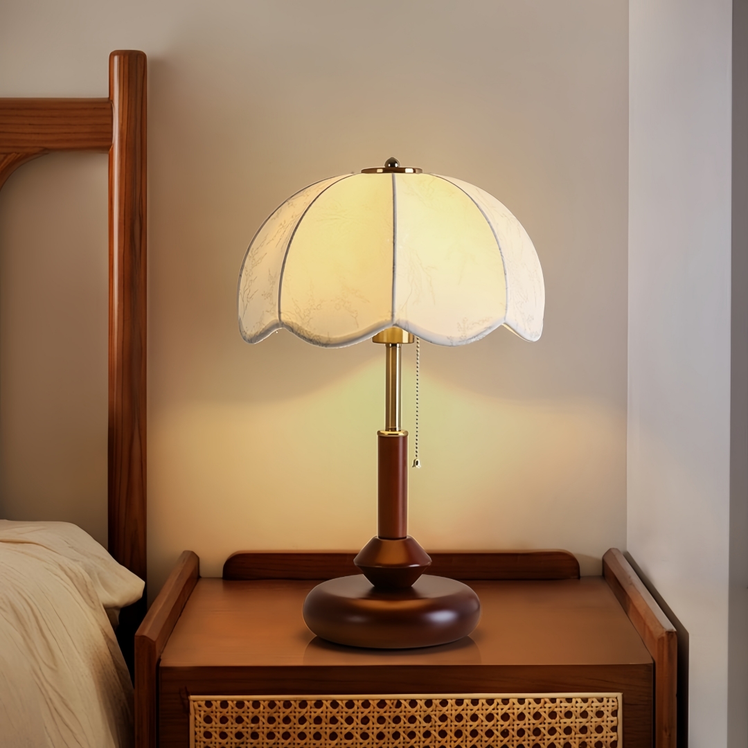 Home And Textiles - Lampe de table vintage à abat-jour
