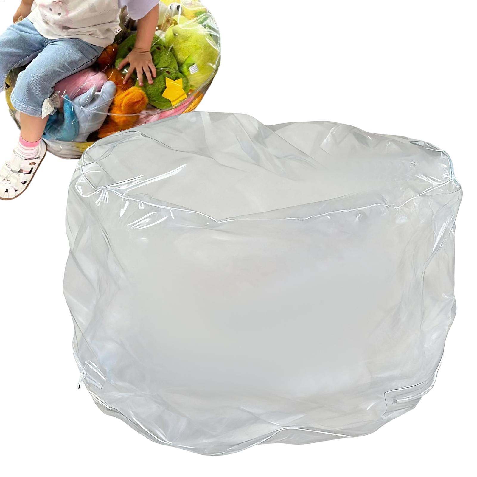Floor Cushion Pouf - Chaise de rangement transparente pour animaux,