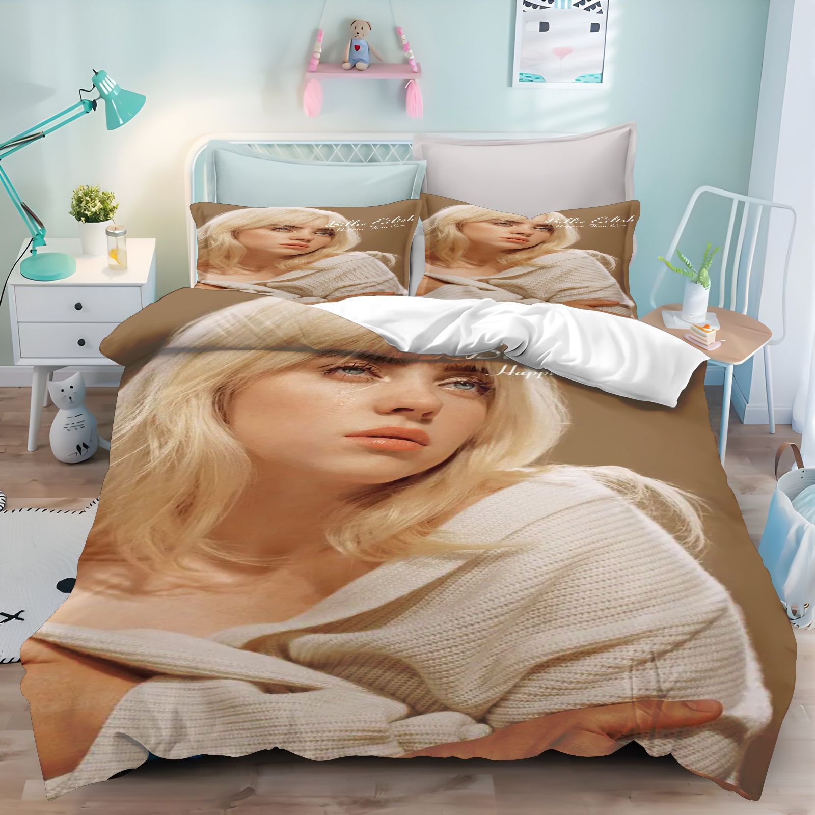 Home Textiles Bedding - Ensemble de literie Billie Eilish, housse