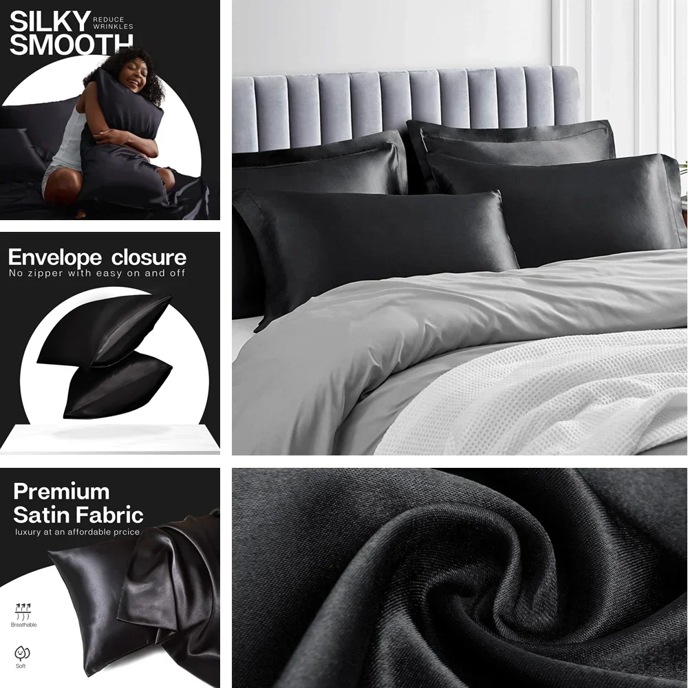 Taies d'oreiller en satin avec - Home Textiles Super Soft avis et prix