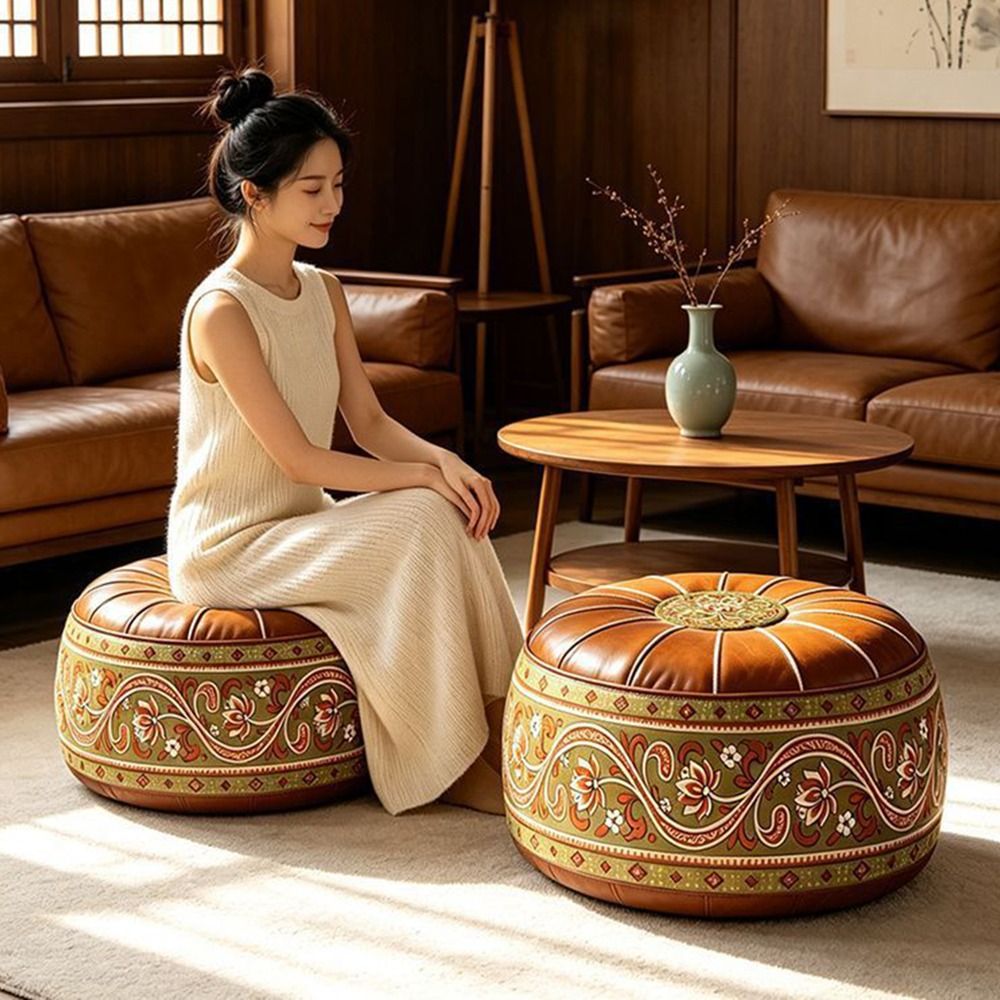 Pouf ottoman en cuir PU rembou - Floor Cushion Pouf avis et prix