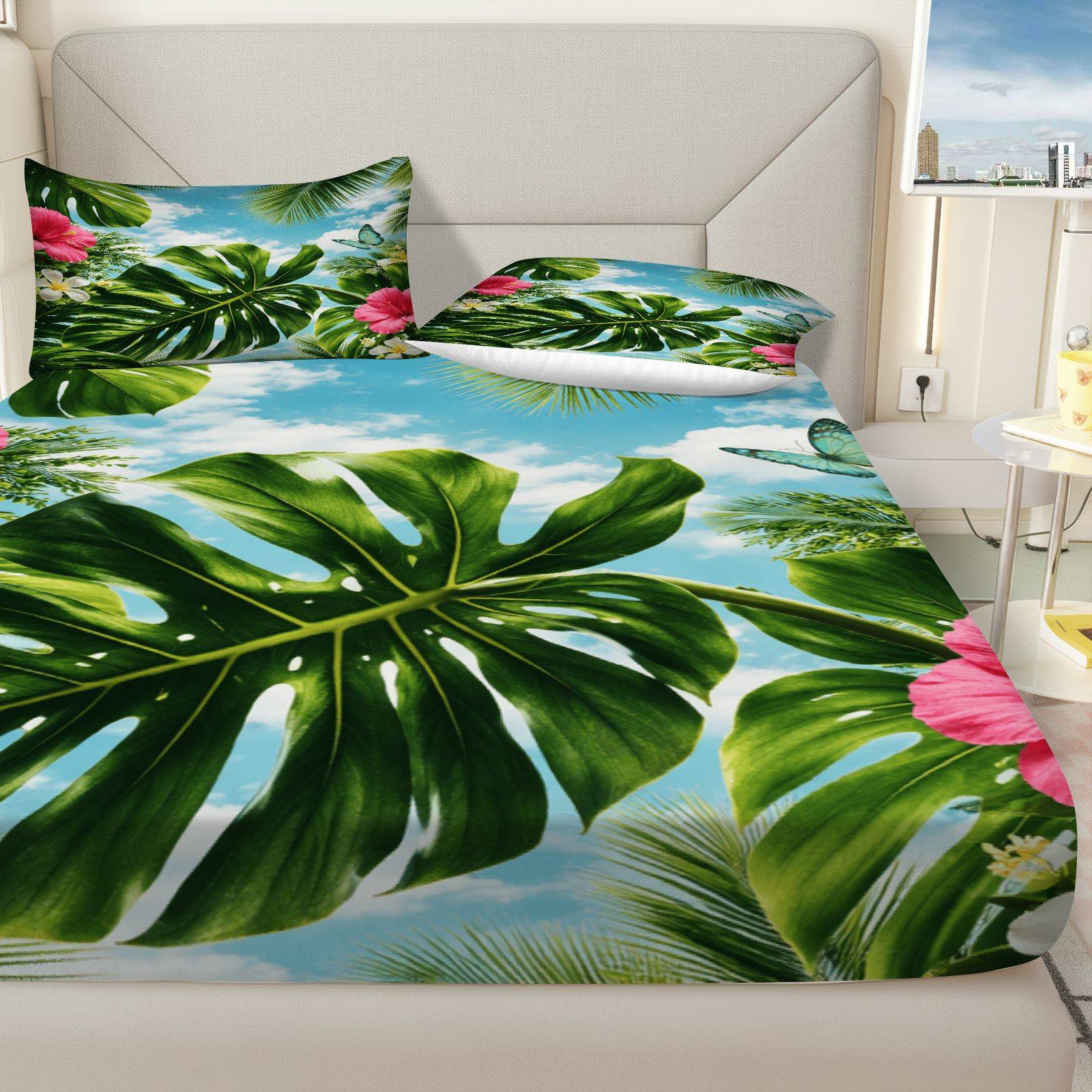 Parure de lit Hibiscus tropica - Fitted Sheet Deep avis et prix