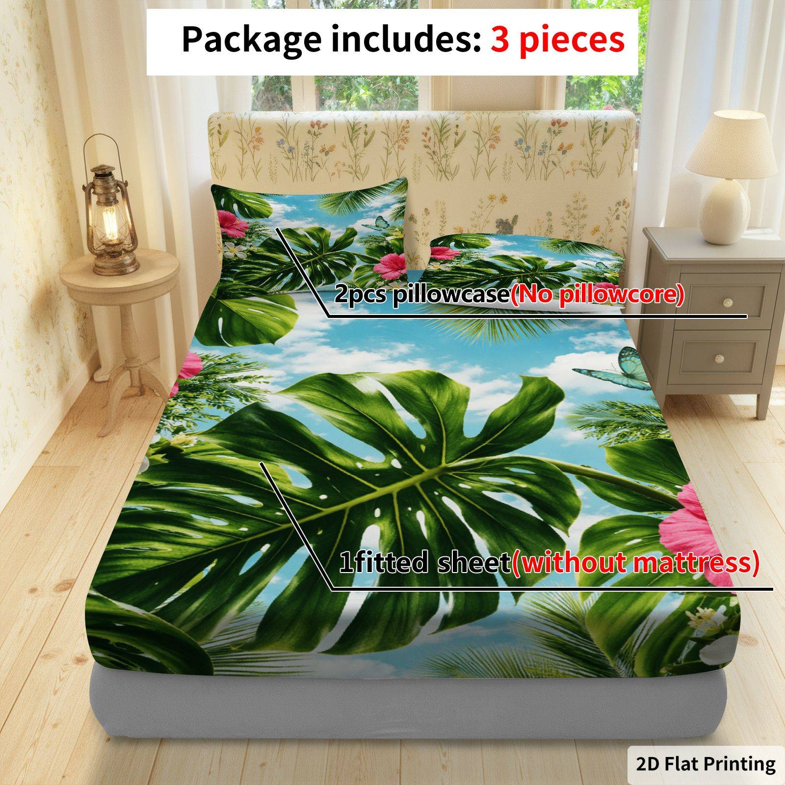 Parure de lit Hibiscus tropica - Fitted Sheet Deep avis et prix
