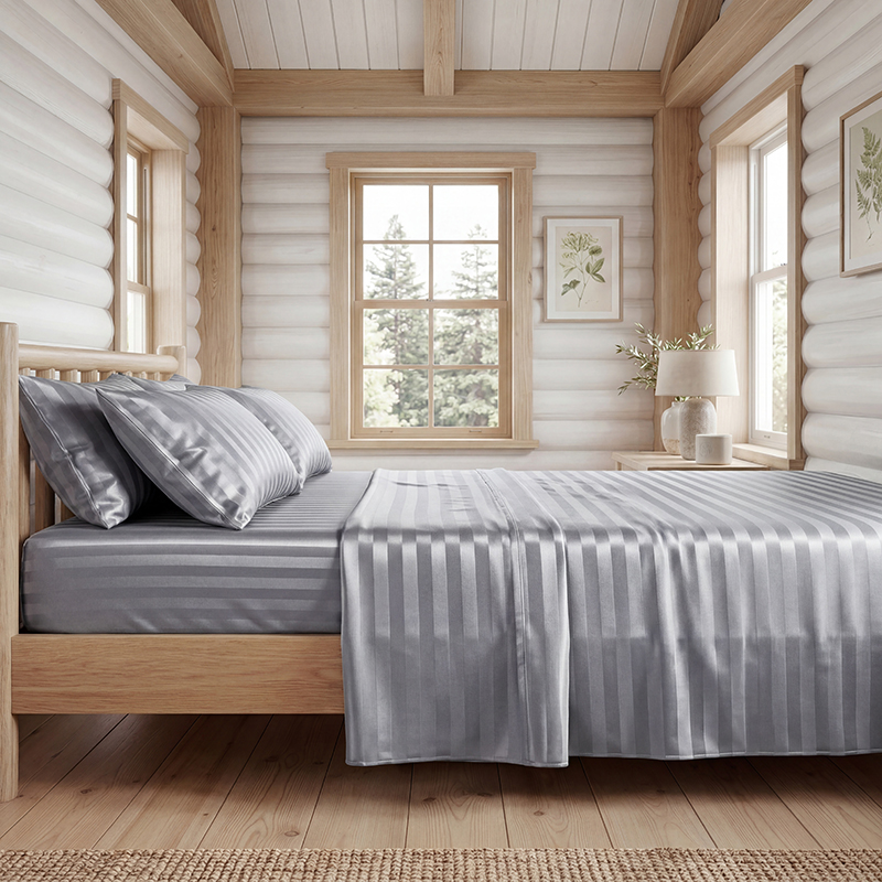 Parure de draps en satin rayé  - Fitted Sheet Deep avis et prix