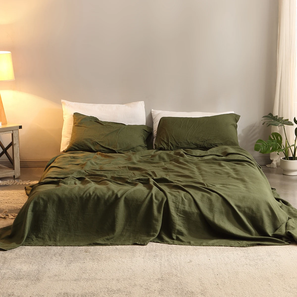 Parure de lit en lin 100% pur, - Fitted Sheet Deep avis et prix